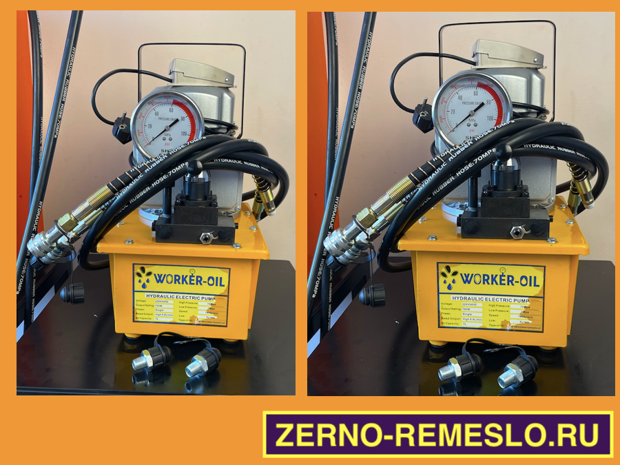 Маслостанция для нагнетания давления в маслопресс с электоприводом ( Гидронасос - Маслонасос) для гидравлического инструмента - двух-стороннего действия.